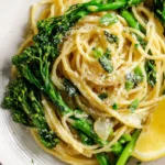 Delicious 15-minute lemony broccolini pasta dish ready to serve