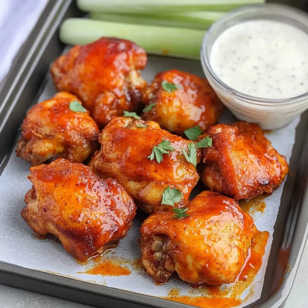 Deliciously seasoned Buffalo Chicken Thighs ready to serve