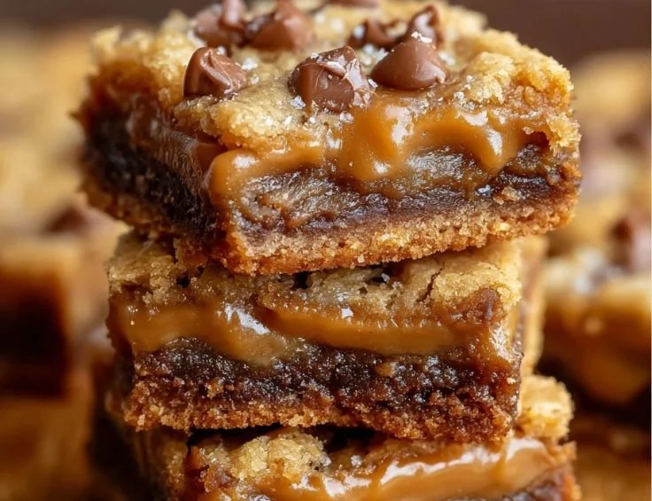 Delicious homemade Butterscotch Toffee Cookie Bars on a plate
