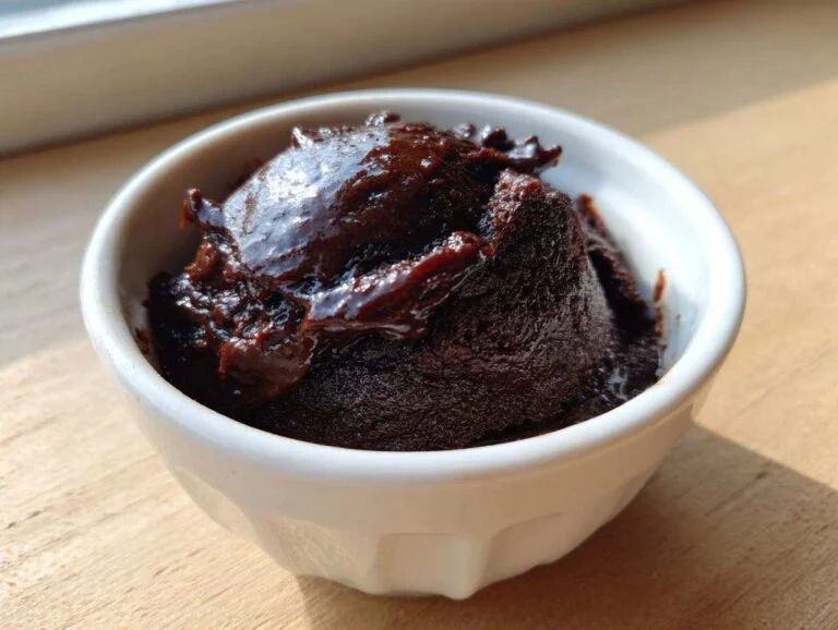 Delicious bowl of homemade chocolate pudding, rich and creamy dessert.