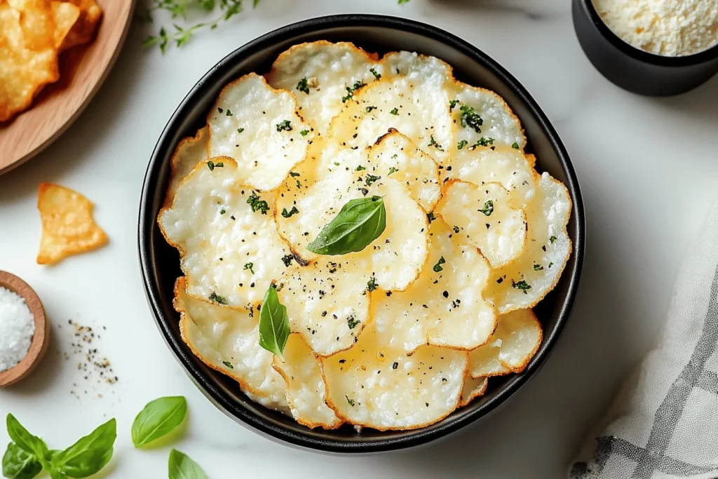 Crispy cottage cheese chips for a healthy snack option