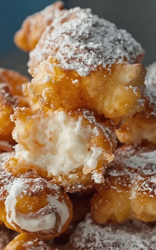 Crispy deep fried marshmallows ready to be enjoyed as a tasty dessert.
