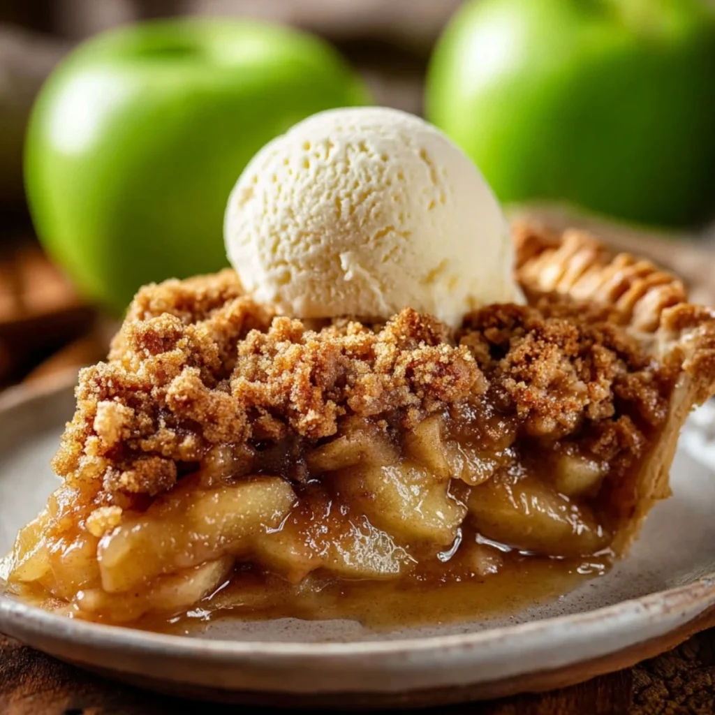 Delicious homemade easy Dutch Apple Pie with a golden crust and spiced apple filling