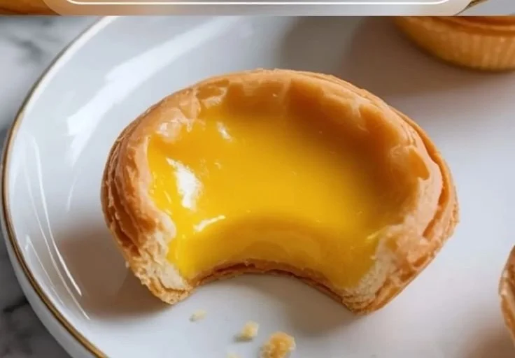 Delicious Hong Kong egg tart with a flaky crust and creamy custard filling