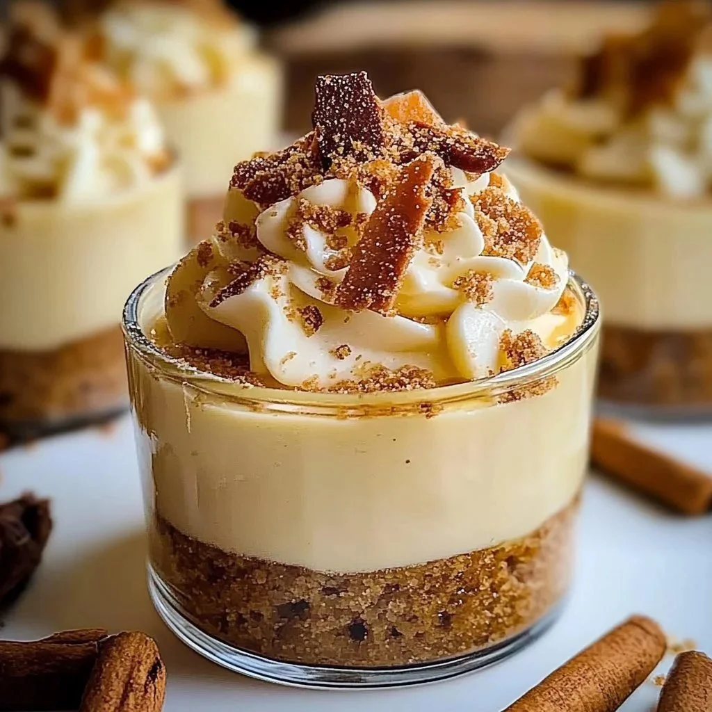 Delicious Eggnog Mousse Cups topped with whipped cream and seasonal spices