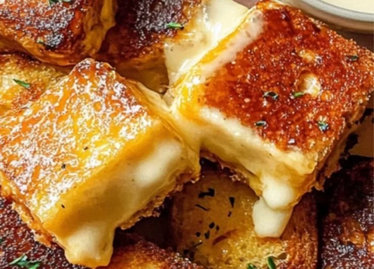 Delicious Hawaiian roll grilled cheese sandwich on a plate