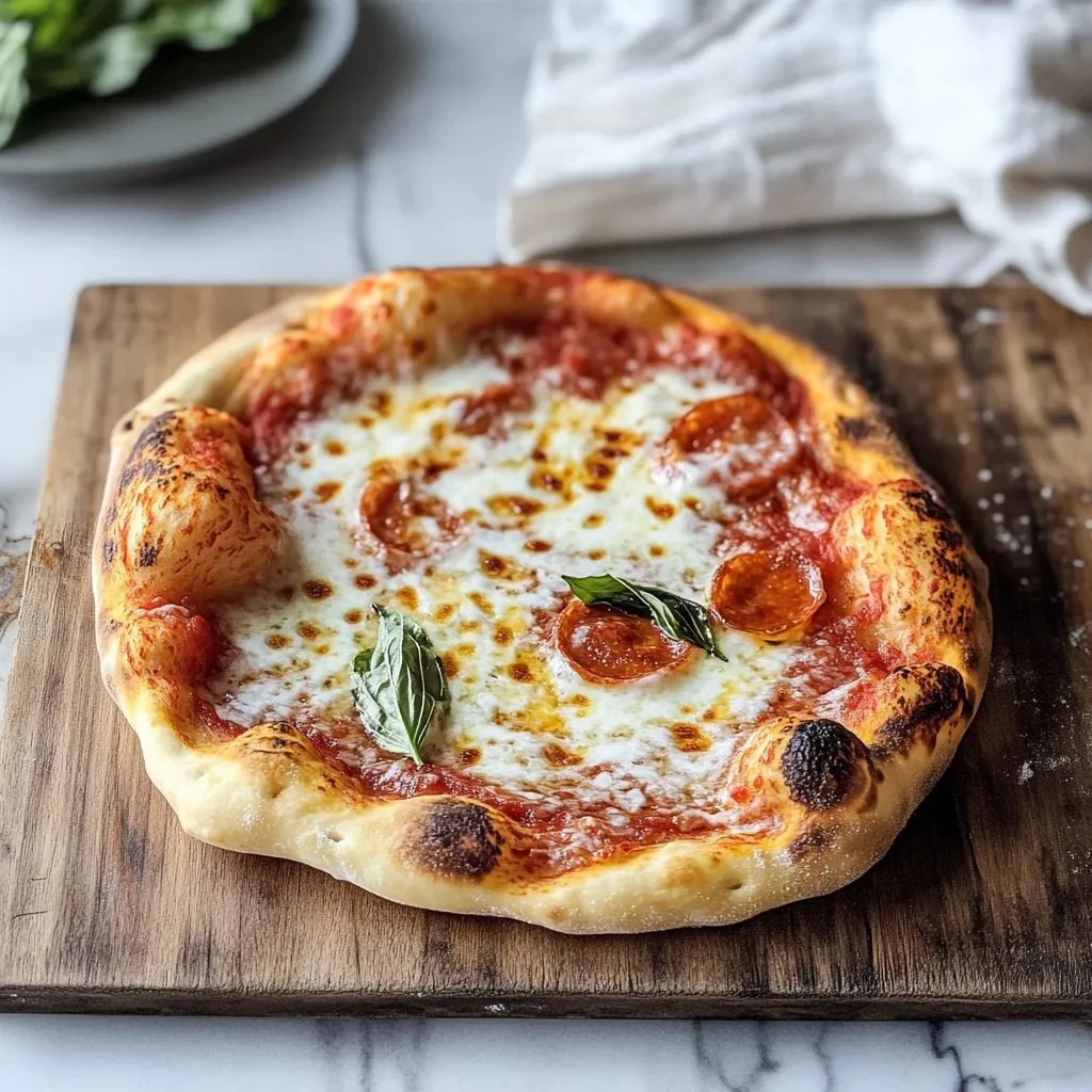 Homemade artisan pizza dough ready for shaping and baking.