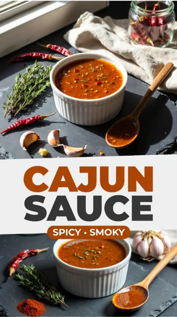 Homemade Cajun sauce with spices and herbs in a bowl