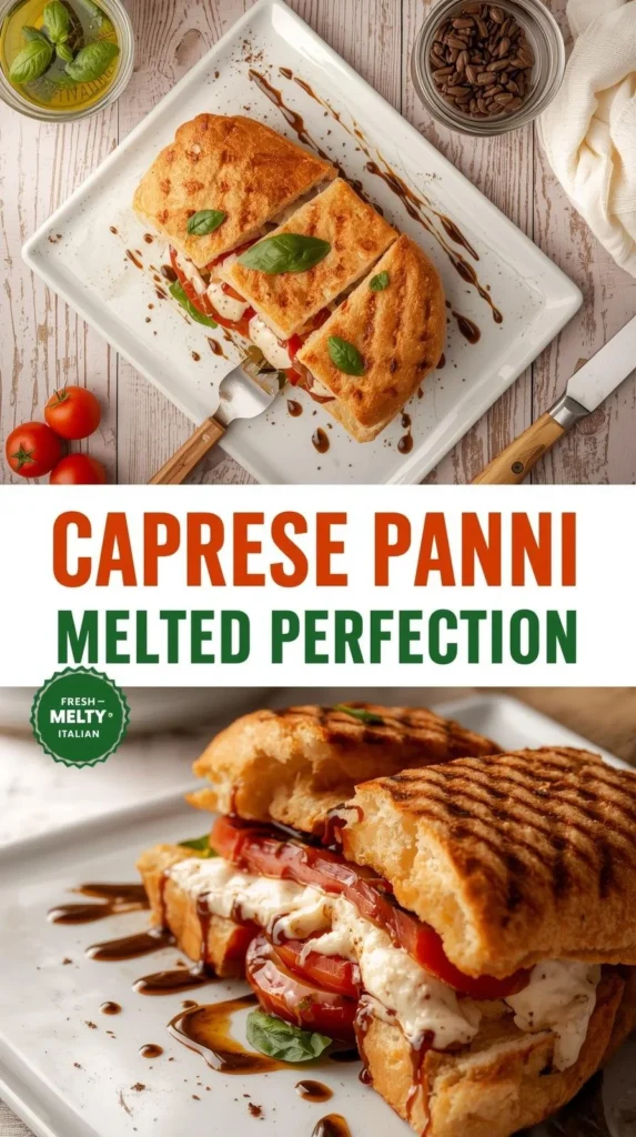 Delicious Caprese Panini with fresh mozzarella, tomatoes, and basil