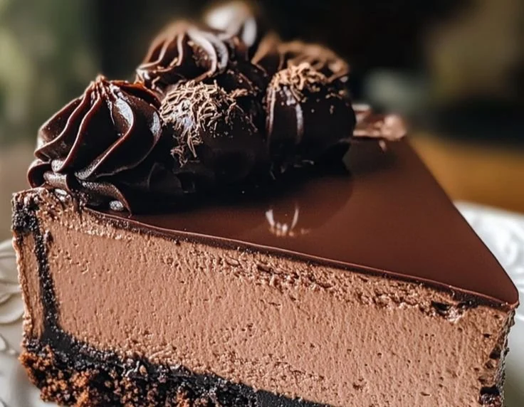Delicious Chocolate Fudge Truffle Cheesecake topped with chocolate truffles