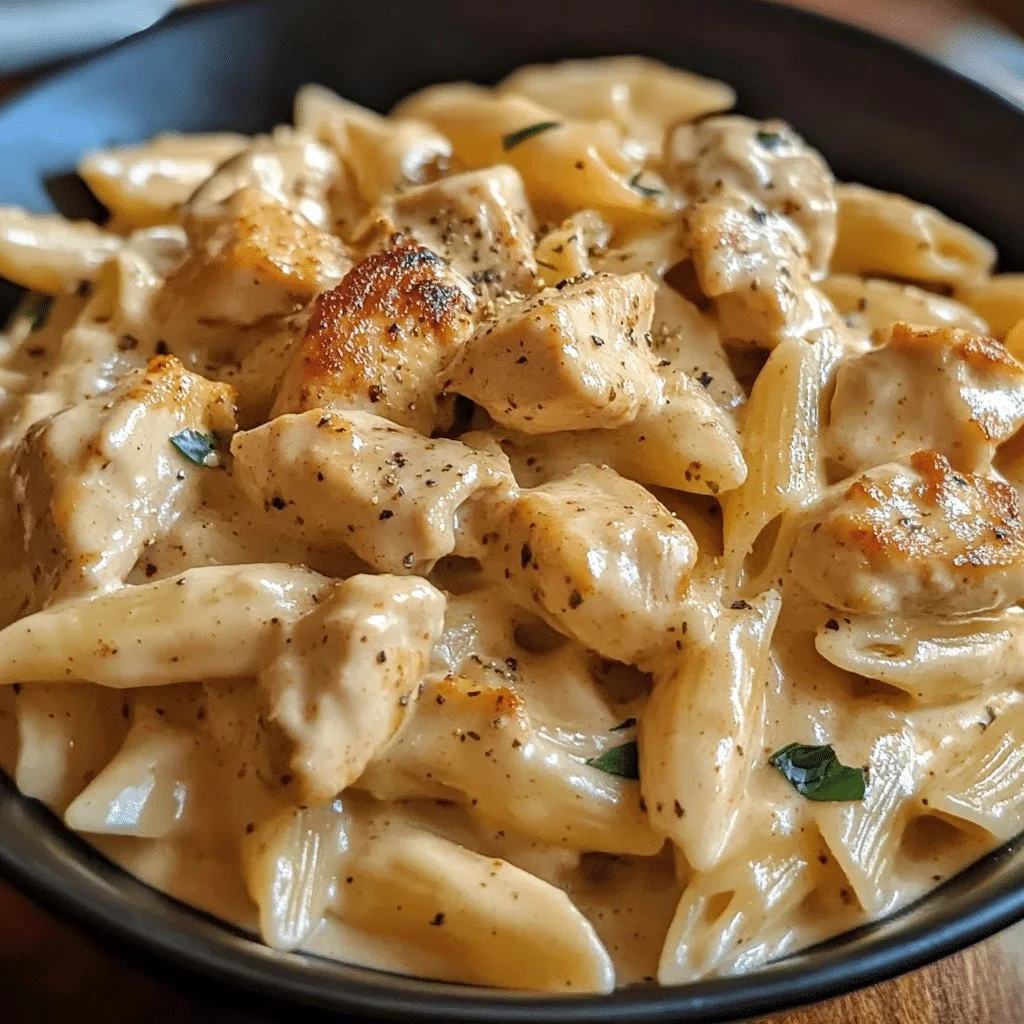 Creamy Cajun Chicken Pasta served on a plate with vibrant spices and herbs
