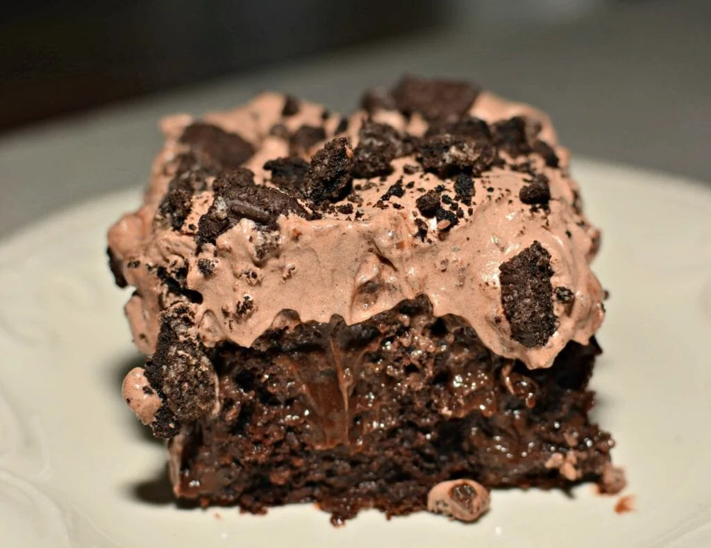 Delicious homemade Dirt Cake with crushed cookies and chocolate pudding