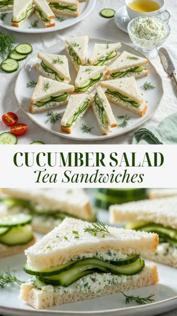 Easy cucumber salad sandwiches with fresh cucumbers and herbs