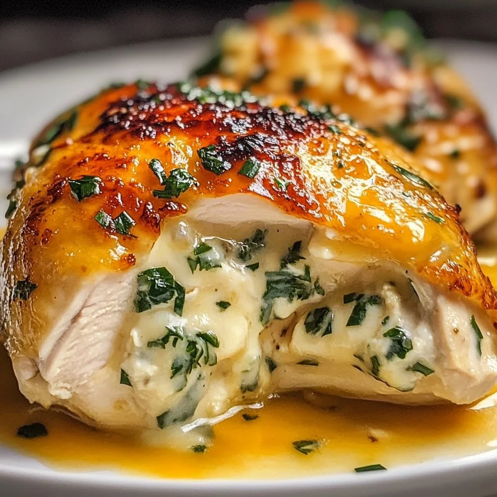 Deliciously prepared irresistible stuffed chicken dish on a plate.