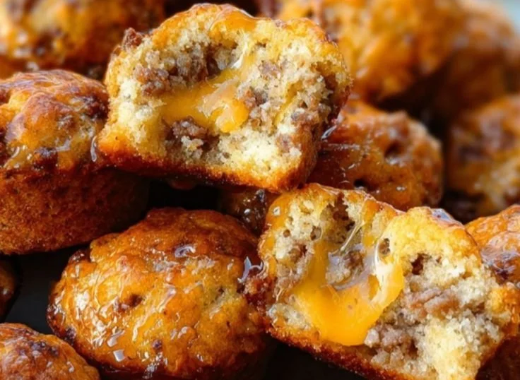 Delicious McGriddle Bites served with maple syrup and savory fillings