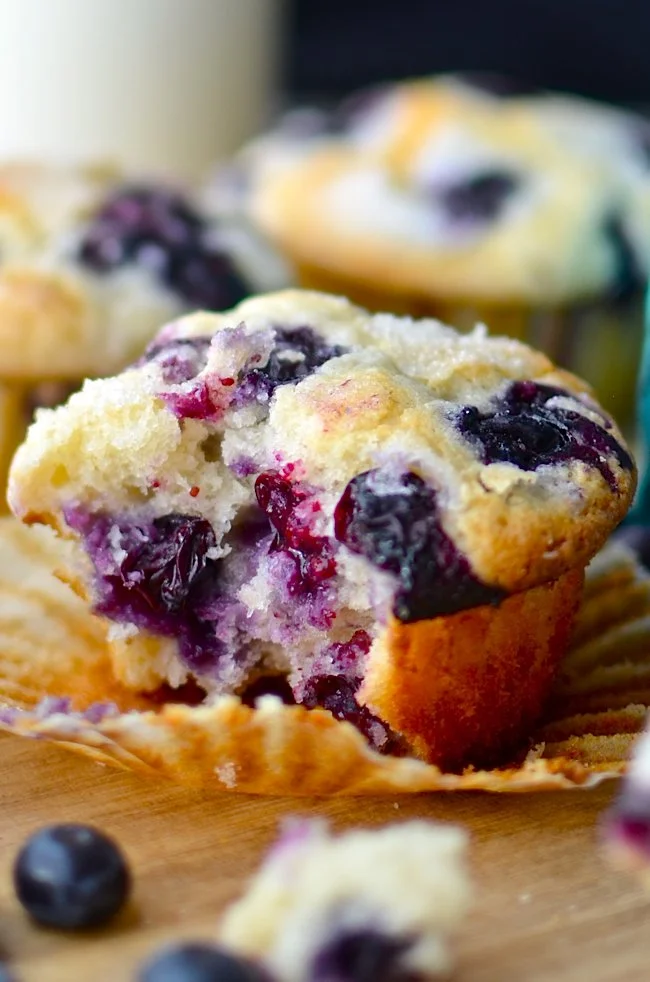 Delicious blueberry muffins fresh out of the oven