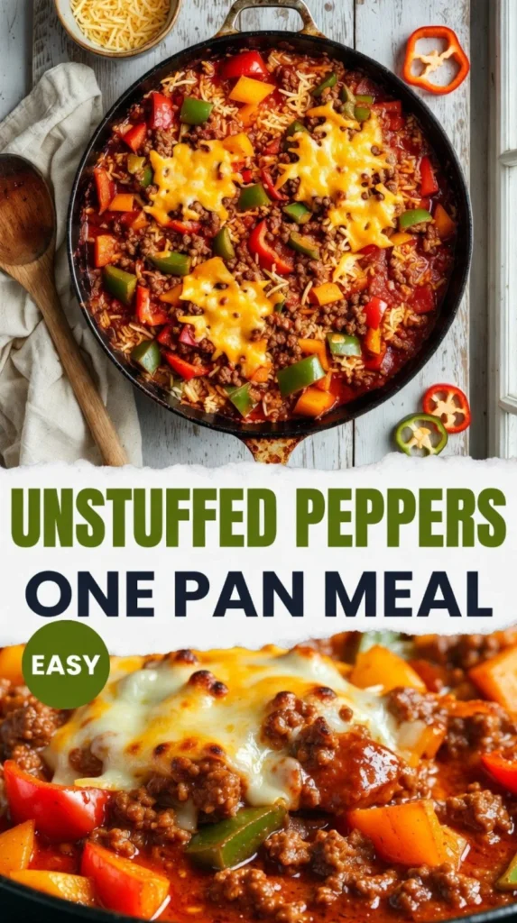 Delicious unstuffed peppers served in a bowl with herbs and spices.