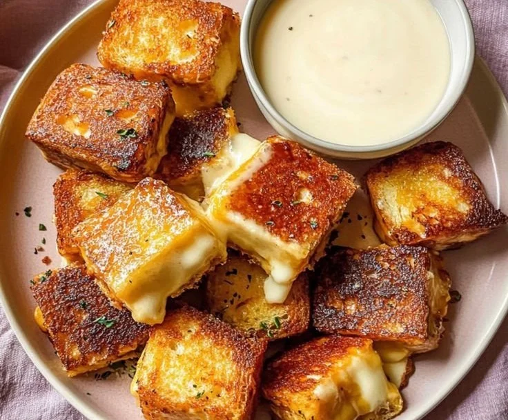 Quick Hawaiian Roll Grilled Cheese sandwich with melted cheese and a golden crust