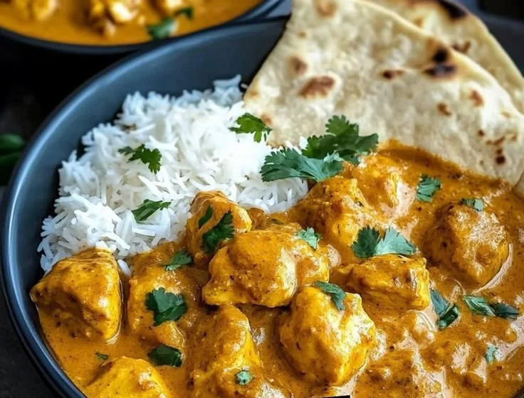 Delicious authentic Indian Chicken Curry served in a traditional bowl