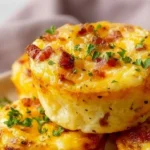 Cheesy muffin tin cottage cheese egg bites ready to eat