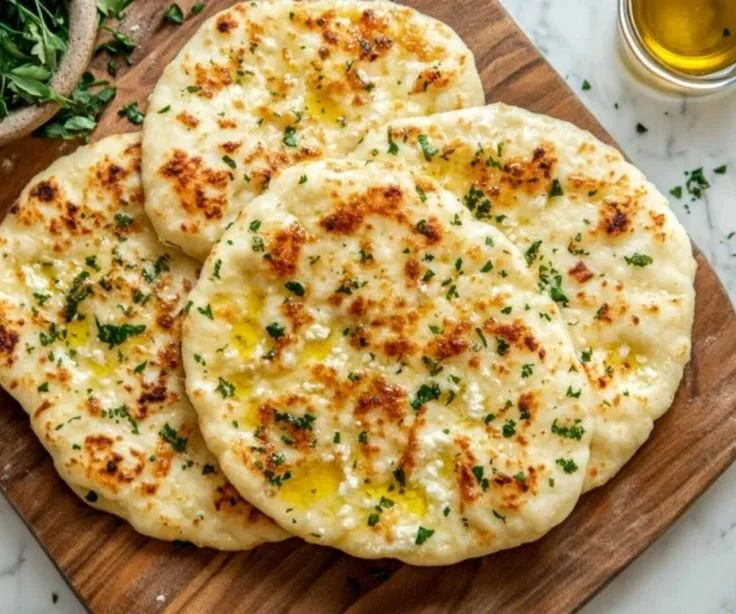 Delicious Cottage Cheese Flatbread served with fresh toppings
