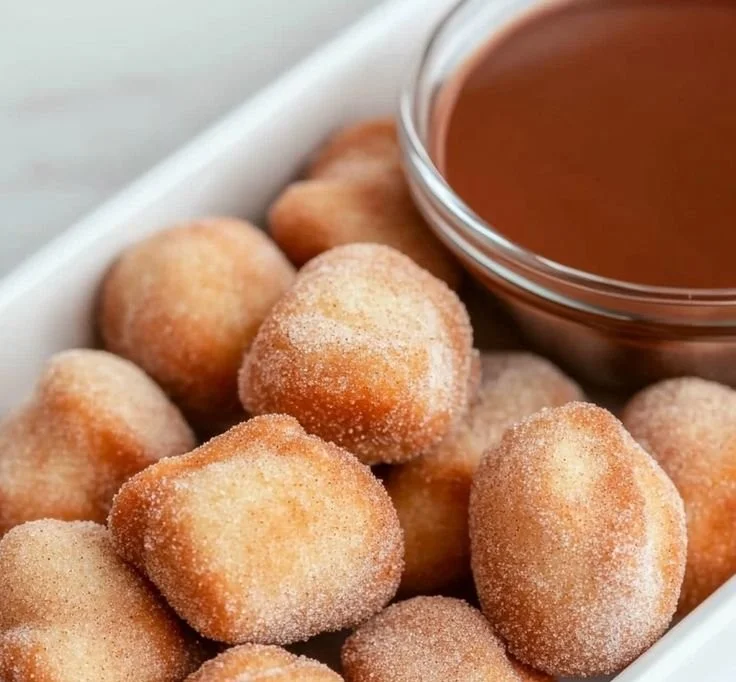 Delicious crispy air fryer churro bites dusted with cinnamon sugar