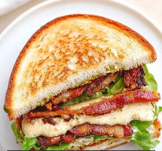 Crunchy Fried Green Tomato BLT Sandwich with crispy tomatoes and fresh ingredients