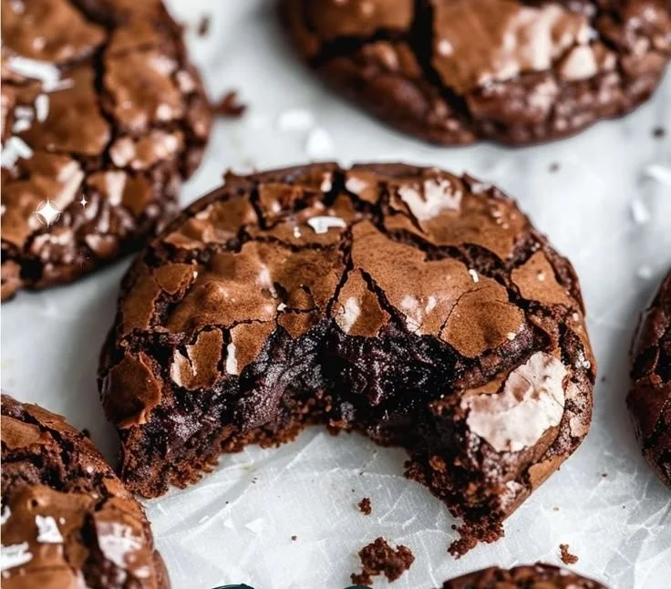 Decadent brownie cookies with chocolate chunks and a chewy texture