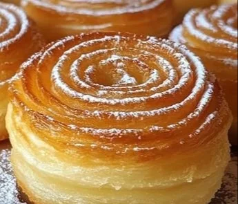 Delicious cruffins displayed on a wooden table, showcasing their flaky texture and fillings.