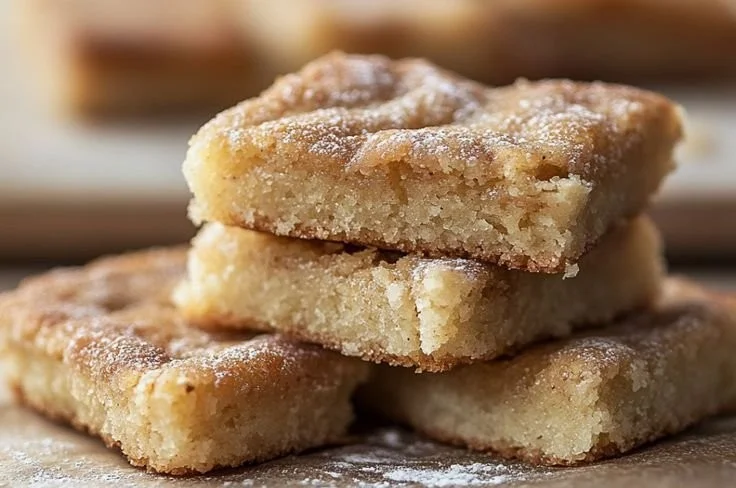 Delicious easy cinnamon sugar blondies with a crunchy sugary topping.
