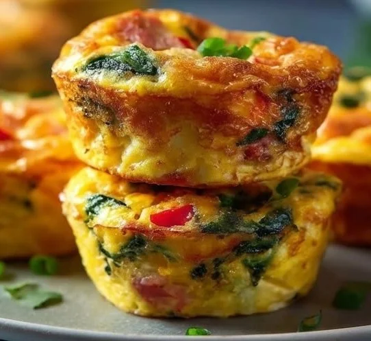 High-protein egg muffins fresh out of the oven, perfect for a healthy meal.