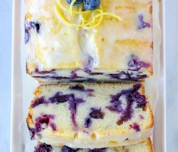 Homemade Lemon Blueberry Bread with fresh blueberries and lemon zest