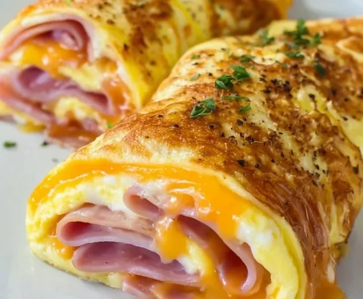 Low carb breakfast roll ups with fresh ingredients on a plate
