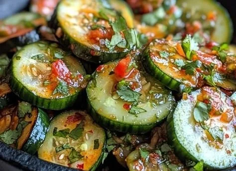 Fresh Mexican-style cucumbers topped with chili and lime, served as a tasty snack.