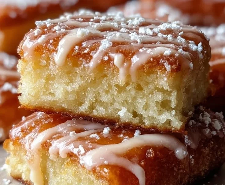 Delicious old-fashioned buttermilk donut bars topped with glaze