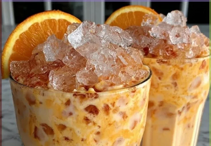 Refreshing coconut orange glow dessert with creamy citrus texture