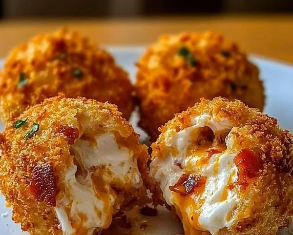Buffalo Chicken Bacon Mozzarella Bombs ready to serve