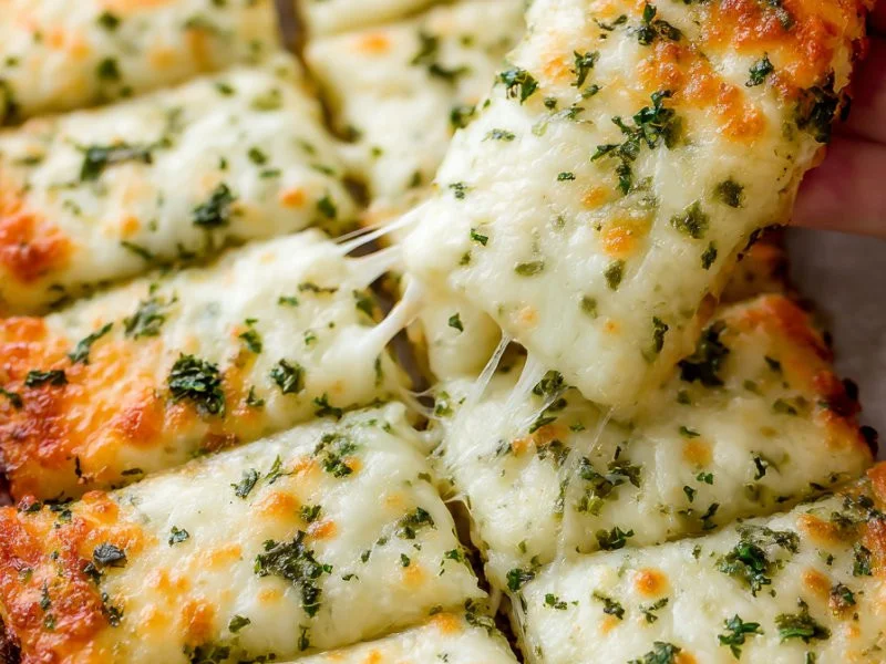 Delicious cheesy zucchini breadsticks baked to perfection, a healthy snack option.