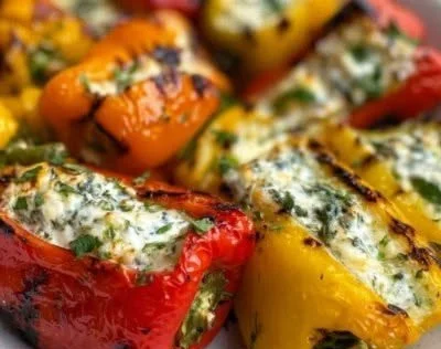 Delicious cream cheese stuffed mini peppers ready to enjoy as a snack or appetizer