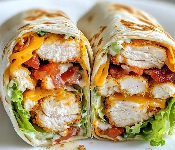Delicious Crispy Chicken Bacon Ranch Wrap ready to be enjoyed