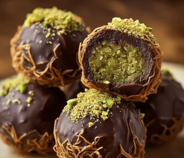 Delicious no-bake chocolate balls from Dubai, perfect for any dessert lover.
