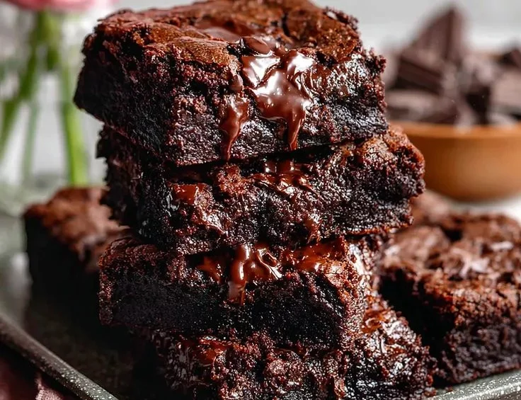 Fudgy Greek yogurt brownies made with no sugar.