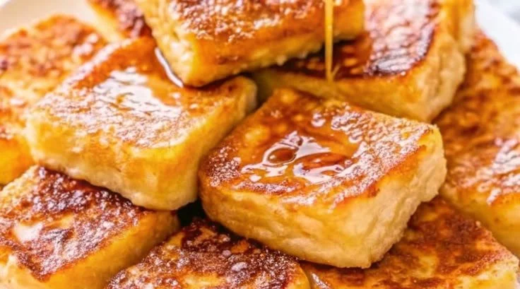 Delicious Hawaiian Roll French Toast served with fresh fruits and syrup