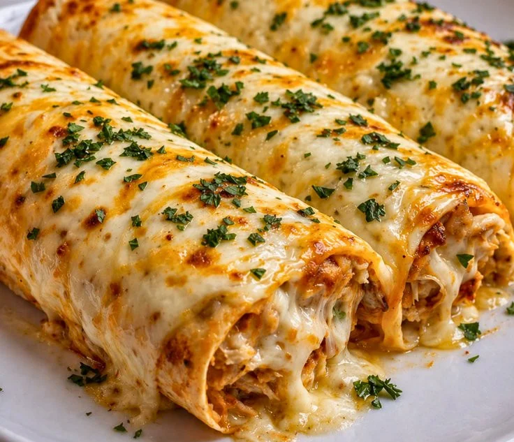 Delicious healthy chicken enchiladas topped with fresh ingredients