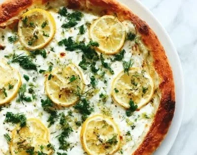 Lemon Pizza with fresh mozzarella and parmesan cheese