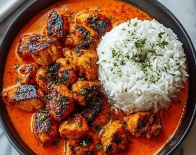 A bowl of delicious Nigerian chicken stew with vegetables, perfect for gatherings