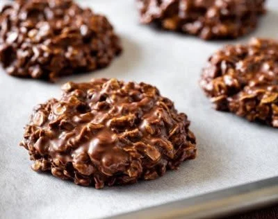 No-bake Nutella oatmeal cookies on a plate, ready to enjoy
