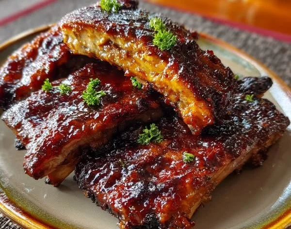 Smoky sweet and tangy rib marinade recipe for BBQ ribs