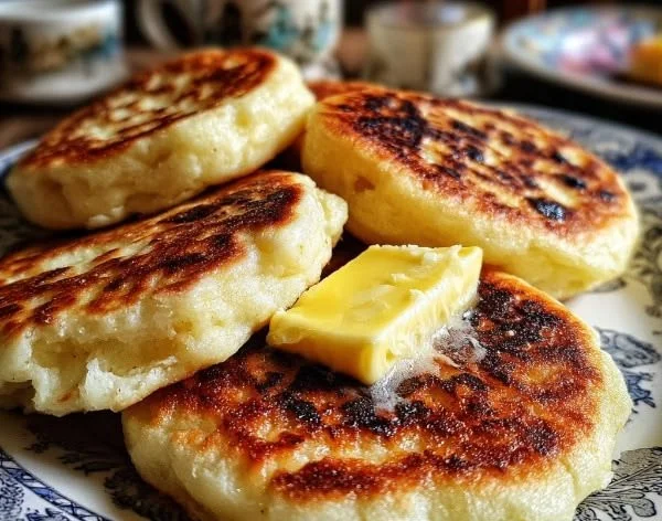 Delicious traditional Welsh cakes griddled to perfection, served with butter.