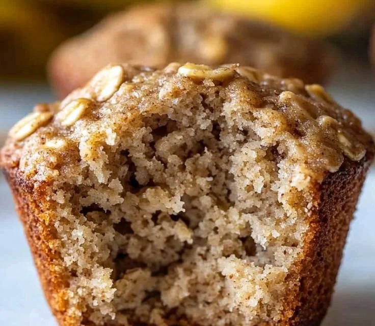Delicious Banana Oatmeal Muffins fresh out of the oven